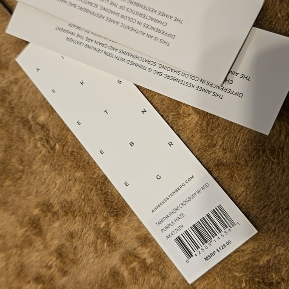 New Aimee Kestenburg Tamitha Phone Crossbody with RFID Dust Bag Purple Haze - Picture 4 of 8